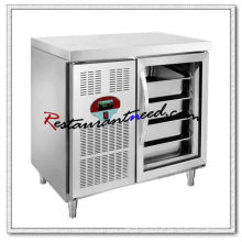 R254 1 puerta de cristal de lujo Fancooling bandeja debajo del mostrador refrigerador